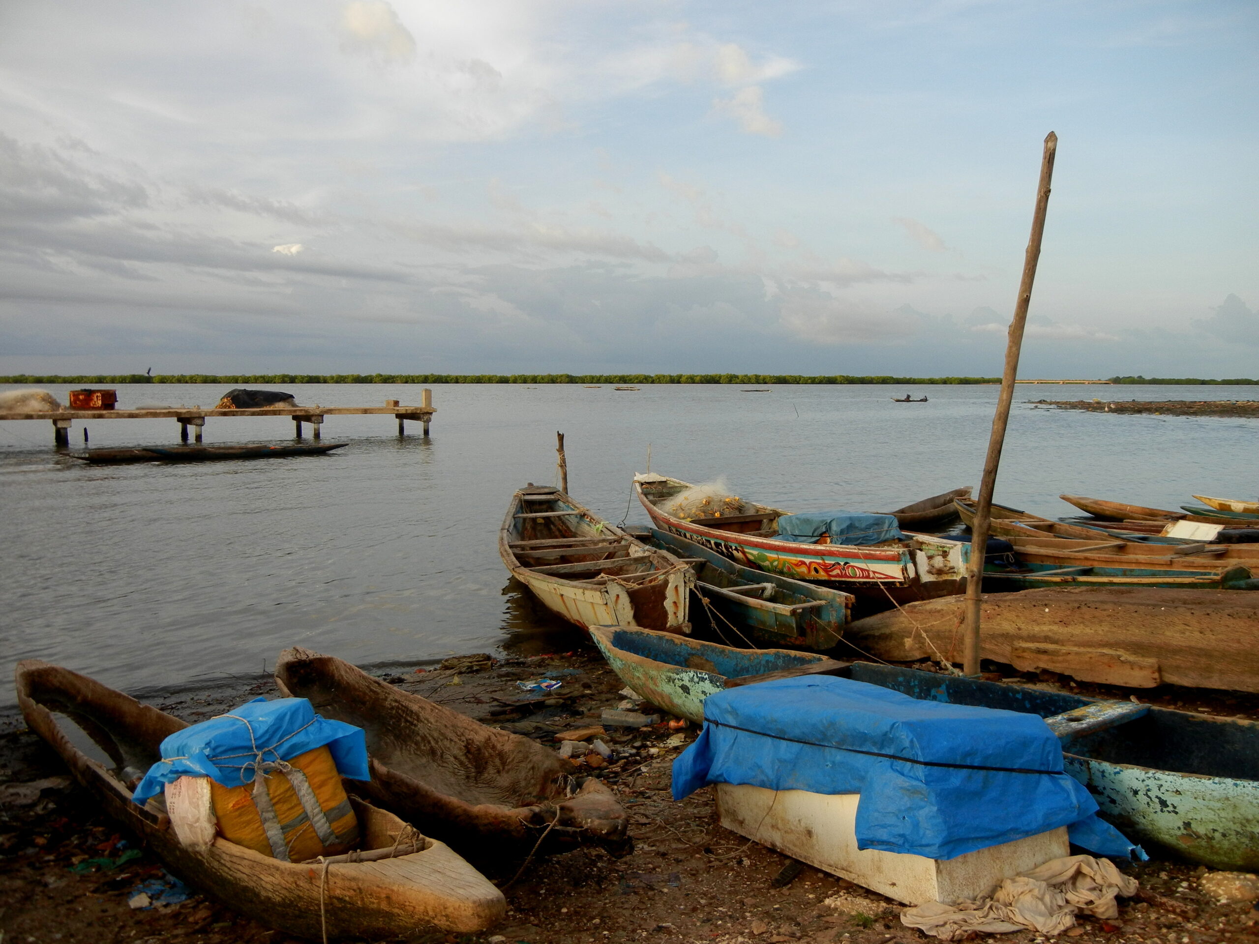 Canoas en el río en Ziguinchor